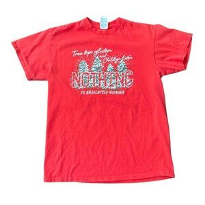 Christmas Tee Funny Graphic Shirt Red Medium